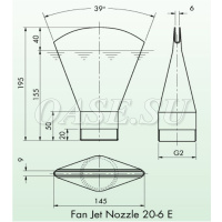 Фонтанная насадка - Fan Jet 10-20-6 Silver Фонтанная насадка - Fan Jet 10-20-6 Silver