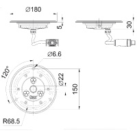 Подсветка светодиодная управляемая, под насадку Comet  ProfiPlane LED 320 DMX02
