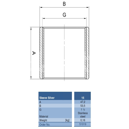 Муфта Sleeve 15 silver
