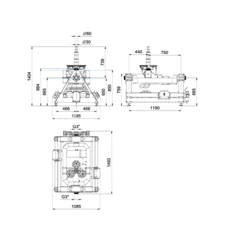 Фонтанная поворотная установка "Multi Directional Drive XL 2D /DMX/02"