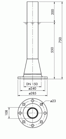 Фонтанная высокобьющая моноструйная насадка Hollow Jet Nozzle 100 Фонтанная высокобьющая моноструйная насадка Hollow Jet Nozzle 100