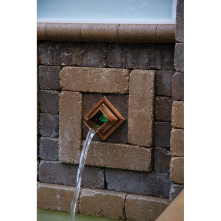 Источник-излив для монтажа в стену, ромбовидный, Wall Spout Rhombus Copper