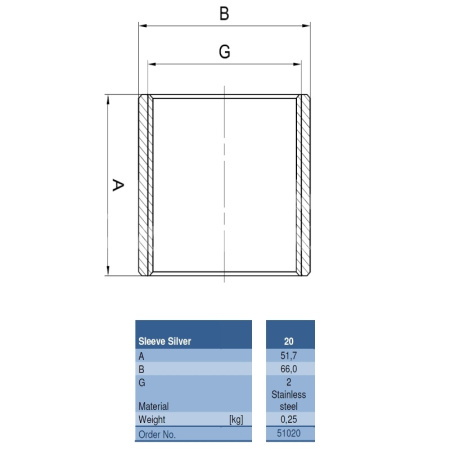 Муфта Sleeve 20 silver