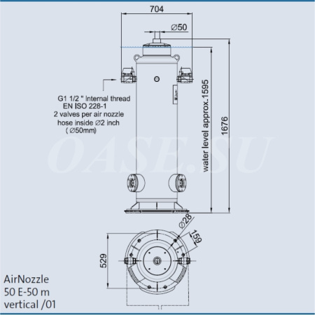 Высокобьющая воздушная установка (вертикальная) 50 E-70 m vertical /01