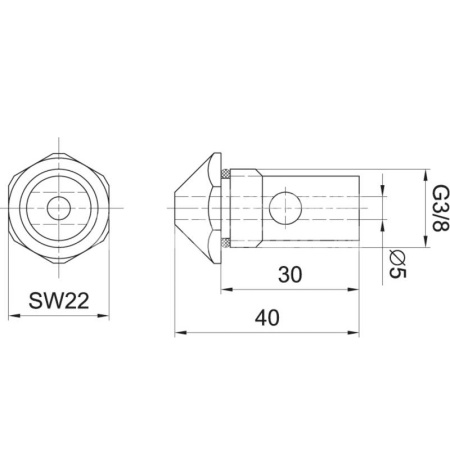 Насадка с колпачком Mylar lace nozzle 22 S