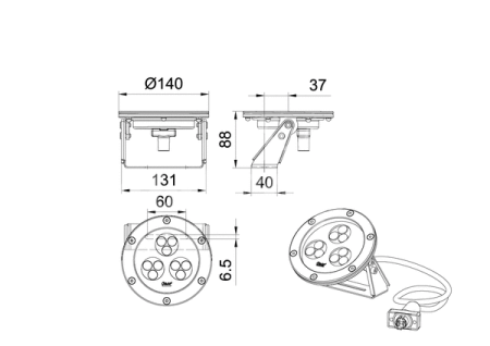 Подсветка светодиодная управляемая ProfiLux Basic LED L W Spot /DMX/02
