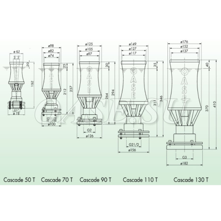 Фонтанная насадка Cascade 70 T