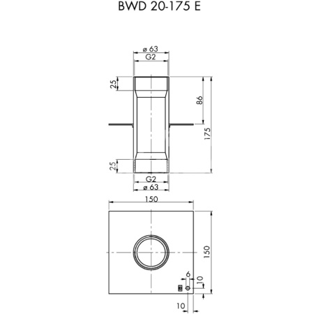 Закладной проход через стену/ дно BWD 20-175 E