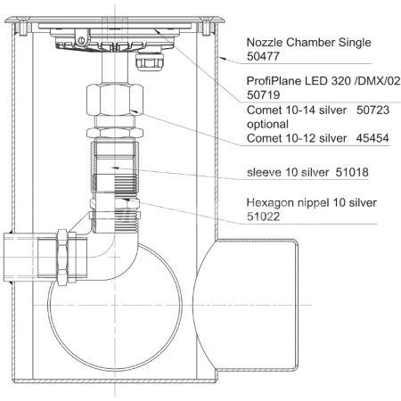 Блок грунтовой установки Nozzle Chamble Single