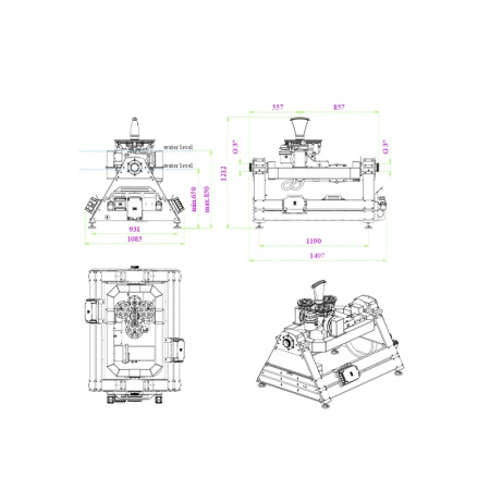 Фонтанная поворотная установка Multi Directional Drive XL 3D DMX02 