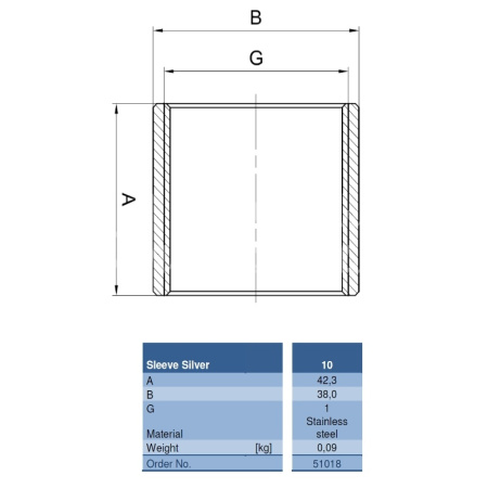 Муфта Sleeve 10 silver