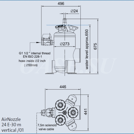 Высокобьющая воздушная установка (вертикальная) 50 E-70 m vertical /01