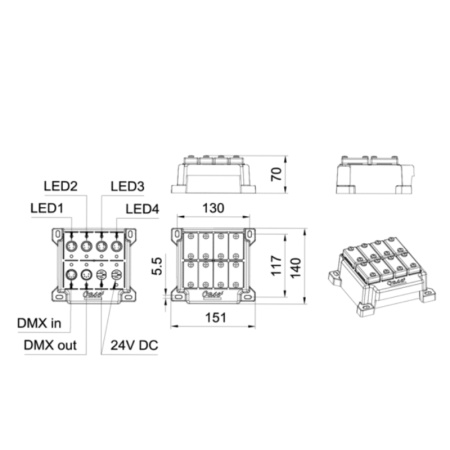 Погружной светодиодный контроллер Underwater LED Driver DMX 02