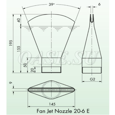 Фонтанная насадка - Fan Jet 10-20-6 Silver