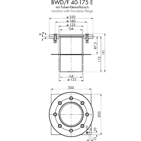Закладной проход через стену/ дно BWD/F 40-175 E