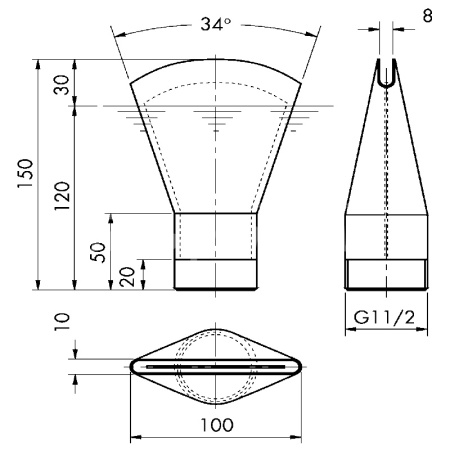 Фонтанная насадка - Fan Jet 15-8 E
